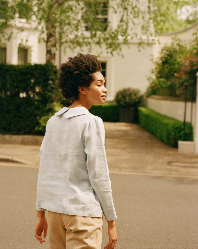  linen blouse Claudine Sky