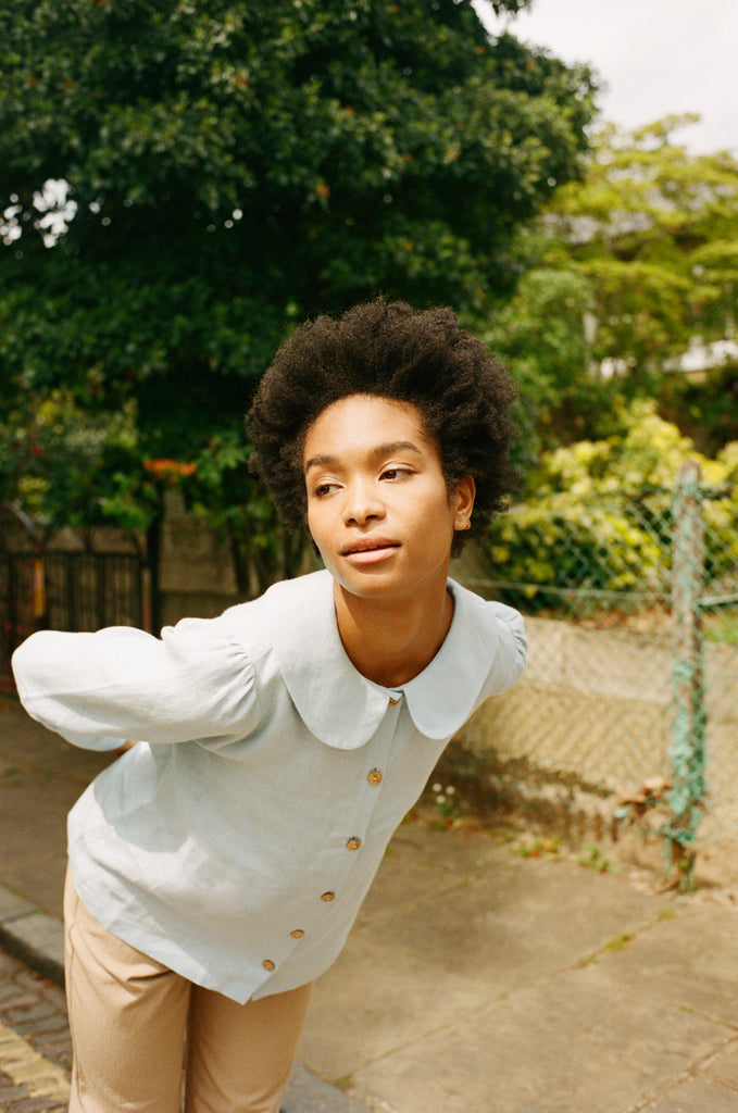  linen blouse Claudine Sky